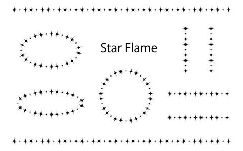 Line and frame set with star motif. Stock Illustration