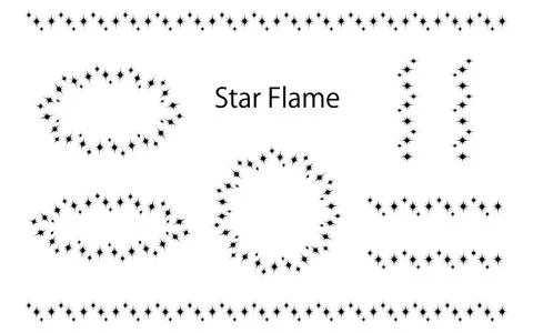 Line and frame set with star motif. Stock Illustration