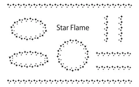 Line and frame set with star motif. Stock Illustration