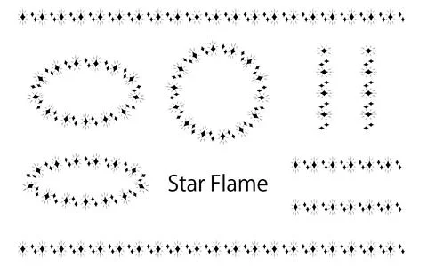 Line and frame set with star motif. Stock Illustration