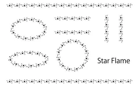 Line and frame set with star motif. Stock Illustration