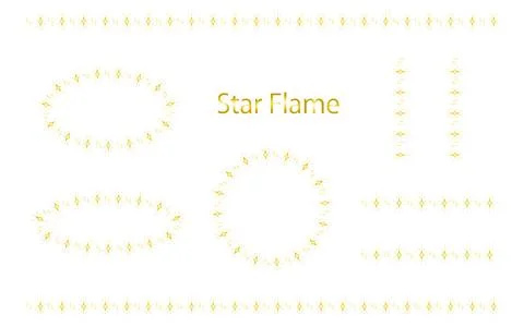 Line and frame set with star motif. Stock Illustration
