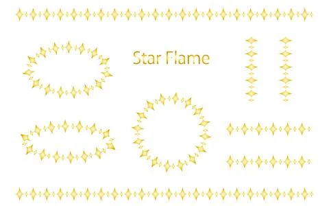 Line and frame set with star motif. Stock Illustration