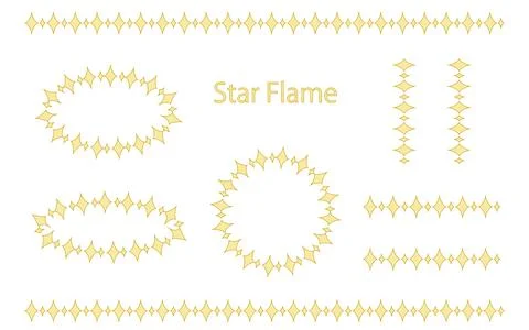 Line and frame set with star motif. Stock Illustration