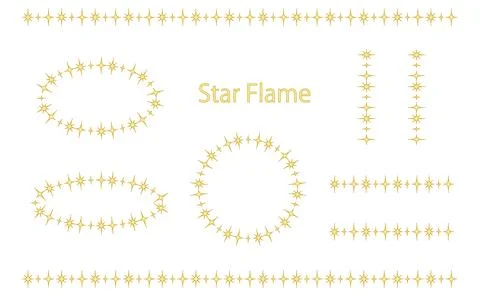 Line and frame set with star motif. Stock Illustration