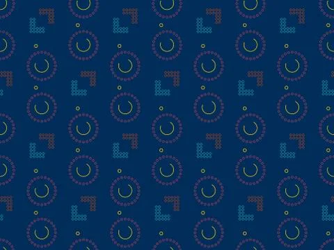 Line and  geometry on a seamless spring pattern. Stock Illustration