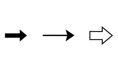 Line and Outline Pointer Arrow Graphic Set Ilustración de archivo