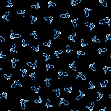 Line Angle grinder icon isolated seamless pattern on black background. Vector Stock Illustration