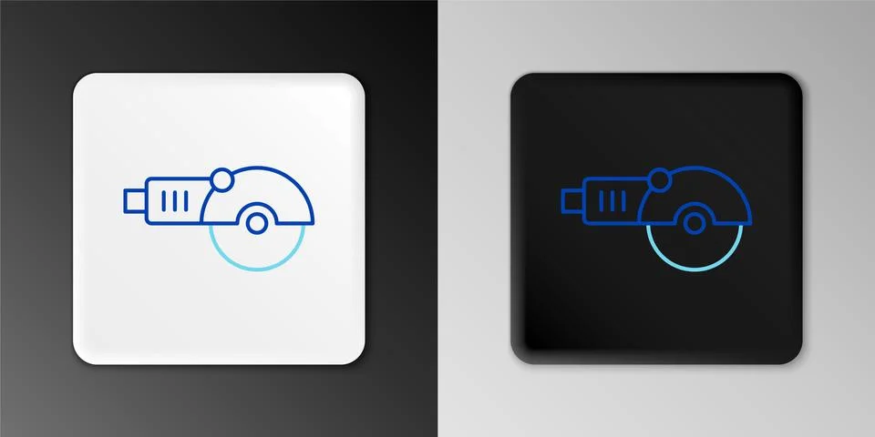 Line Angle grinder icon isolated on grey background. Colorful outline concept Stock Illustration