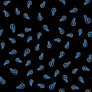 Line Angle grinder icon isolated seamless pattern on black background. Vector Stock Illustration