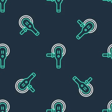 Line Angle grinder icon isolated seamless pattern on black background. Vector Stock Illustration