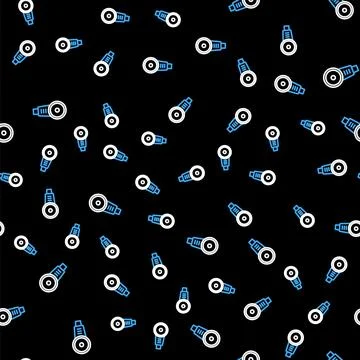 Line Angle grinder icon isolated seamless pattern on black background. Vector Illustrazione stock