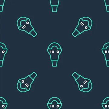Line Angle grinder icon isolated seamless pattern on black background. Vector Illustrazione stock