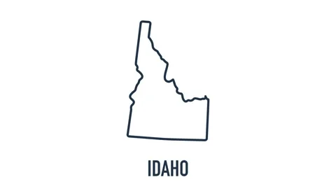 Line animated map showing the state of Idaho from the united state of america Stock Footage 150759812