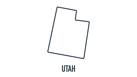 Line animated map showing the state of Utah from the united state of American Stock Footage 150759825