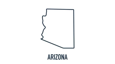 Line animated map showing the state of Arizona from the united state of america Stock Footage 150759840