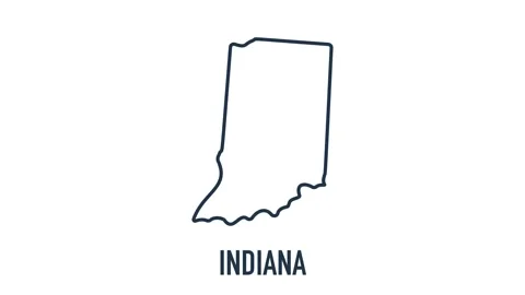 Line animated map showing the state of Indiana from the united state of america Stock Footage 150759892