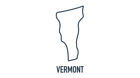 Line animated map showing the state of Vermont from the united state of American Stock Footage 150759933