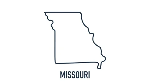 Line animated map showing the state of Missouri from the united state of america 스톡 동영상 150760106