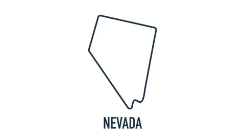 Line animated map showing the state of Nevada from the united state of American Stock Footage 150760169
