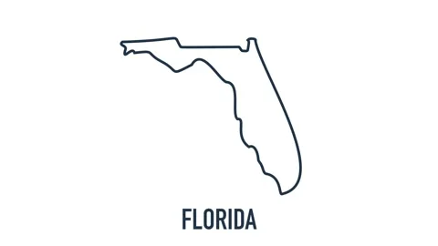 Line animated map showing the state of Florida from the united state of American Stock Footage 150760278