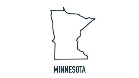 Line animated map showing the state of Minnesota from the united state of Stock Footage 150760290