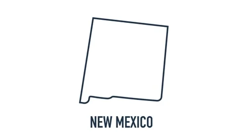 Line animated map showing the state of New Mexico from the united state of Stock Footage 150760306