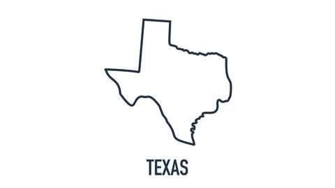 Line animated map showing the state of Texas from the united state of america Stock Footage 150760364