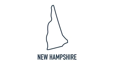 Line animated map showing the state of New Hampshire from the united state of Stock Footage 150760386
