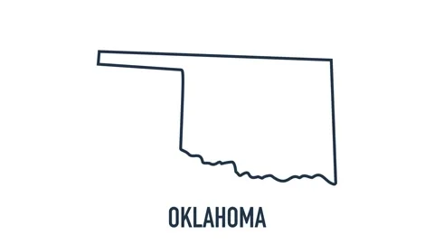 Line animated map showing the state of Oklahoma from the united state of Stock Footage 150760406
