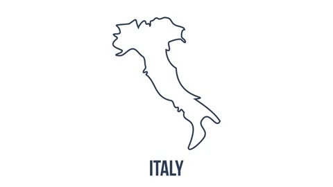 Line animated map showing the state of Italy from the united state of america Stock Footage 150760461