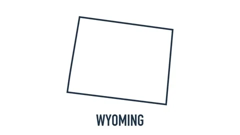 Line animated map showing the state of Wyoming from the united state of america Stock Footage 150760524