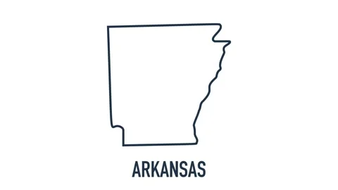 Line animated map showing the state of Arkansas from the united state of america Stock Footage 150760547