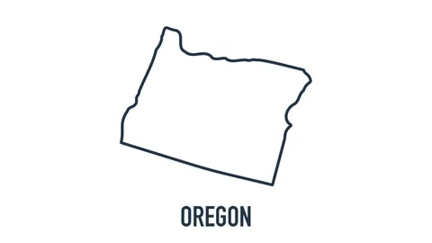 Line animated map showing the state of Oregon from the united state of American Stock Footage 150760575