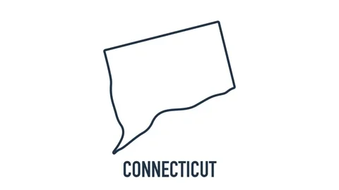 Line animated map showing the state of Connecticut from the united state of Stock Footage 150760595
