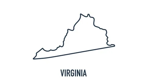 Line animated map showing the state of Virginia from the united state of america Stock Footage 150760758