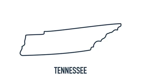 Line animated map showing the state of Tennessee from the united state of Stock Footage 150760784