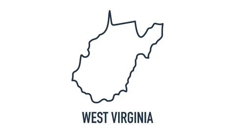 Line animated map showing the state of West Virginia from the united state of Stock Footage 150761031