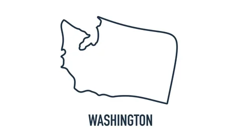Line animated map showing the state of washington from the united state of Stock Footage 150761388