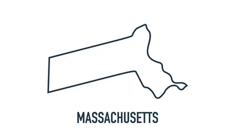 Line animated map showing the state of Massachusetts from the united state of Stock Footage 150761563