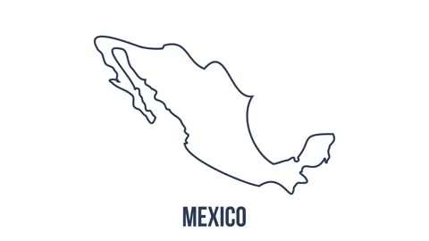 Line animated map showing the state of Mexico from the united state of america Stock Footage 150761692