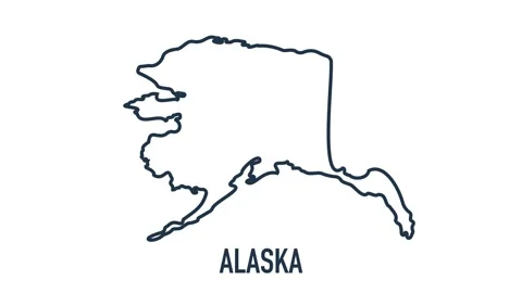 Line animated map showing the state of Alaska from the united state of america Stock Footage 150762255