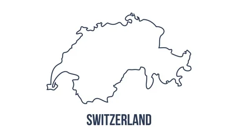 Line animated map showing the state of Switzerland from the united state of Stock Footage 150762823