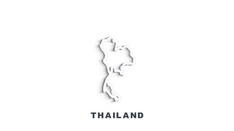 Line animated map showing the state of Thailand. 2d map of Thailand. 4k Stock Footage 151588712