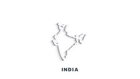 Line animated map showing the state of India from the united state of america Stock Footage 151588874