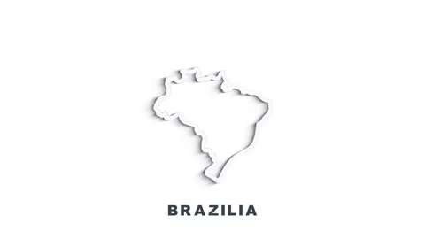 Line animated map showing the state of Brazil from the united state of america Stock Footage 151589664