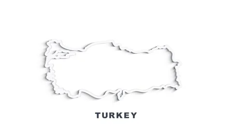 Line animated map showing the state of Turkey from the united state of america Stock Footage 151590943