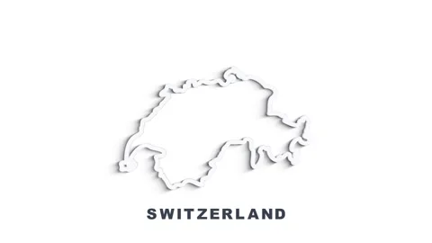 Line animated map showing the state of Switzerland from the united state of Stock Footage 151591035