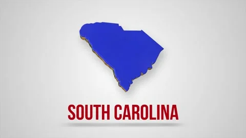 Line animated map showing the state of South Carolina from the united state of Stock Footage 172094340
