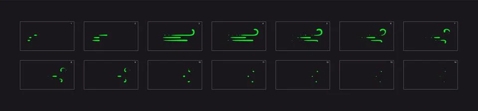 Line animation effect. explosion sprite sheet for game, cartoon or animation Stock Illustration
